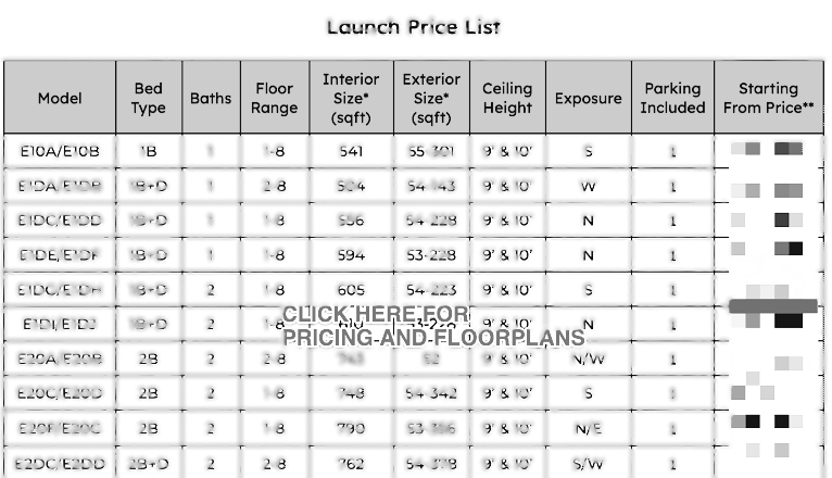 price list